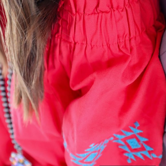 NWT NWT Western Off the Shoulder Embroidered Dress - Picture 3 of 4